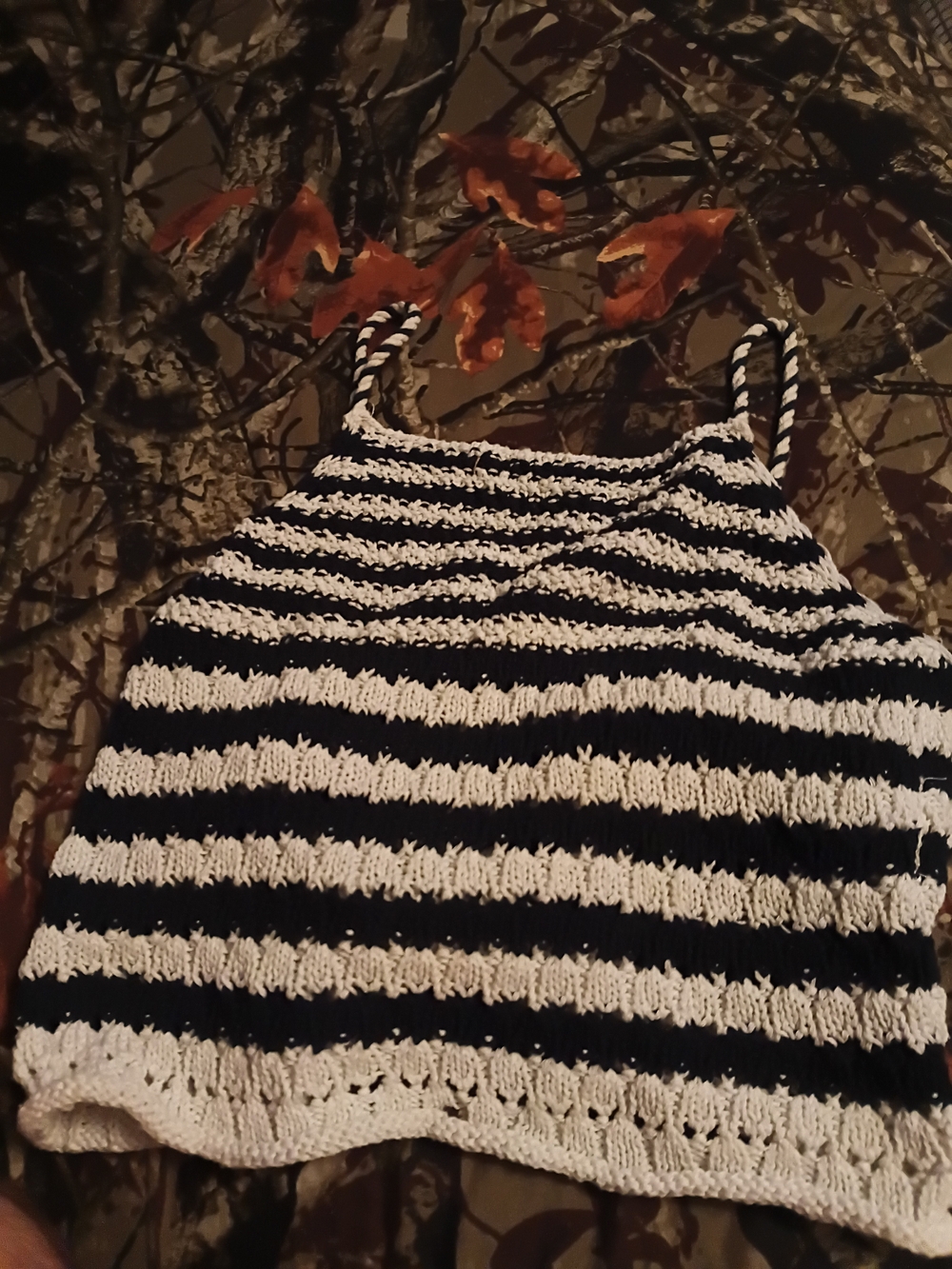 Striped Knit Tank Top - Black & White